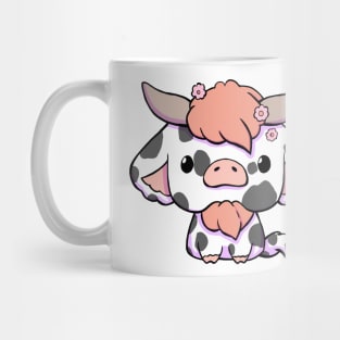 Cute Kawaii Cow - Black & White Mug